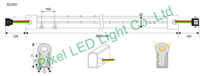 Pixel RGB LED Neon strip 12*22mm